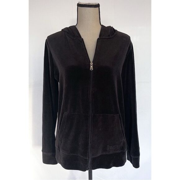 Everlast Sport Hoodie | Black Velour Zip Up Y2K - Picture 1 of 7